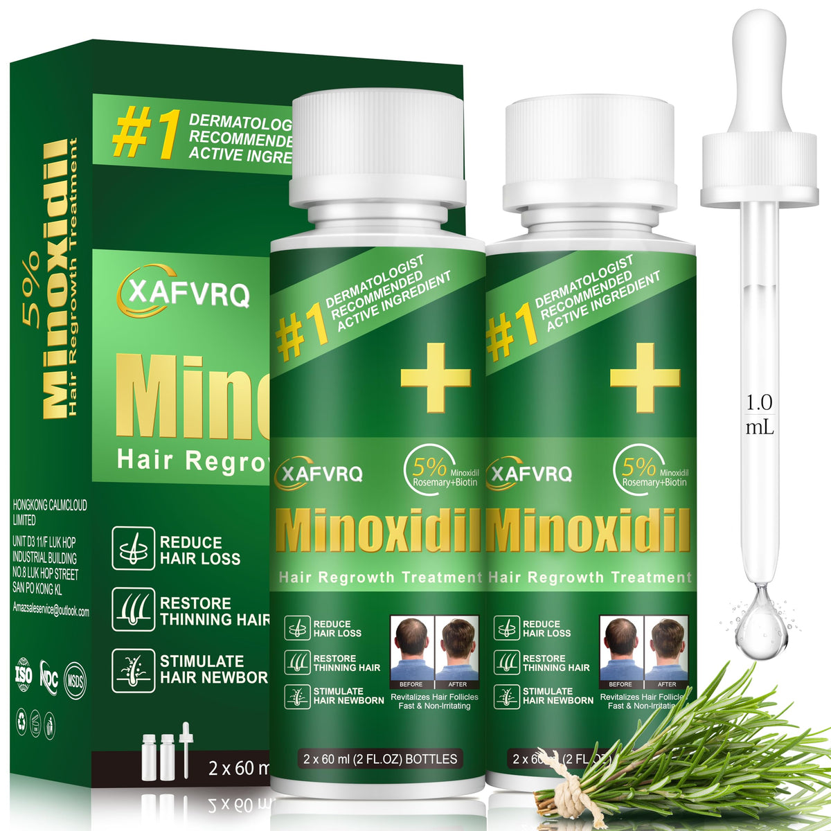 Pipuxi minoxidil bottle with applicator for easy daily scalp use