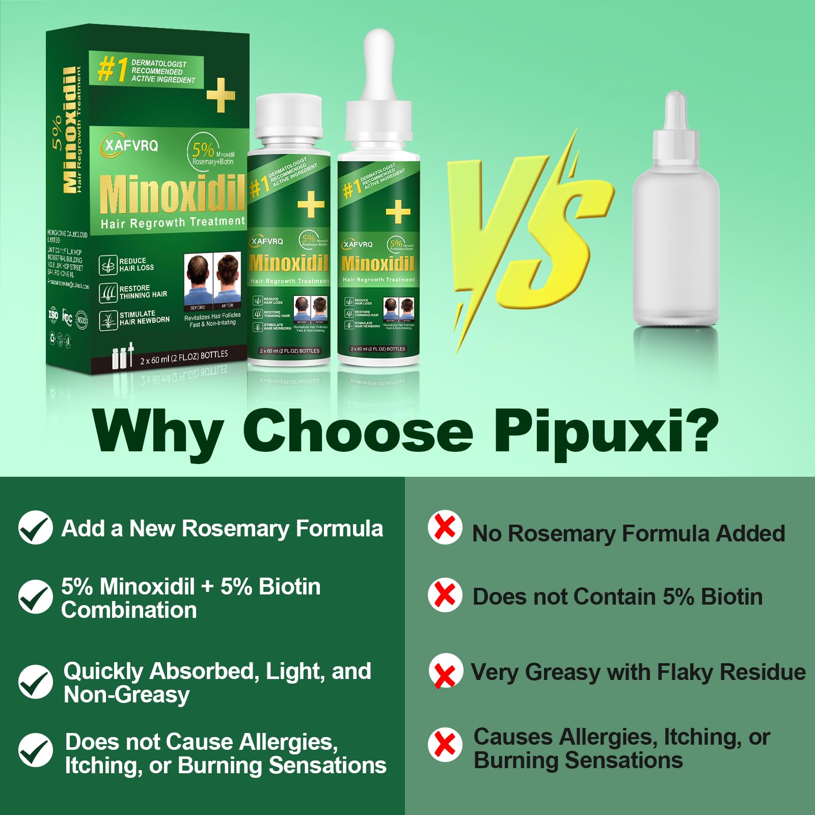 Pipuxi light non-greasy formula absorbs quickly into scalp