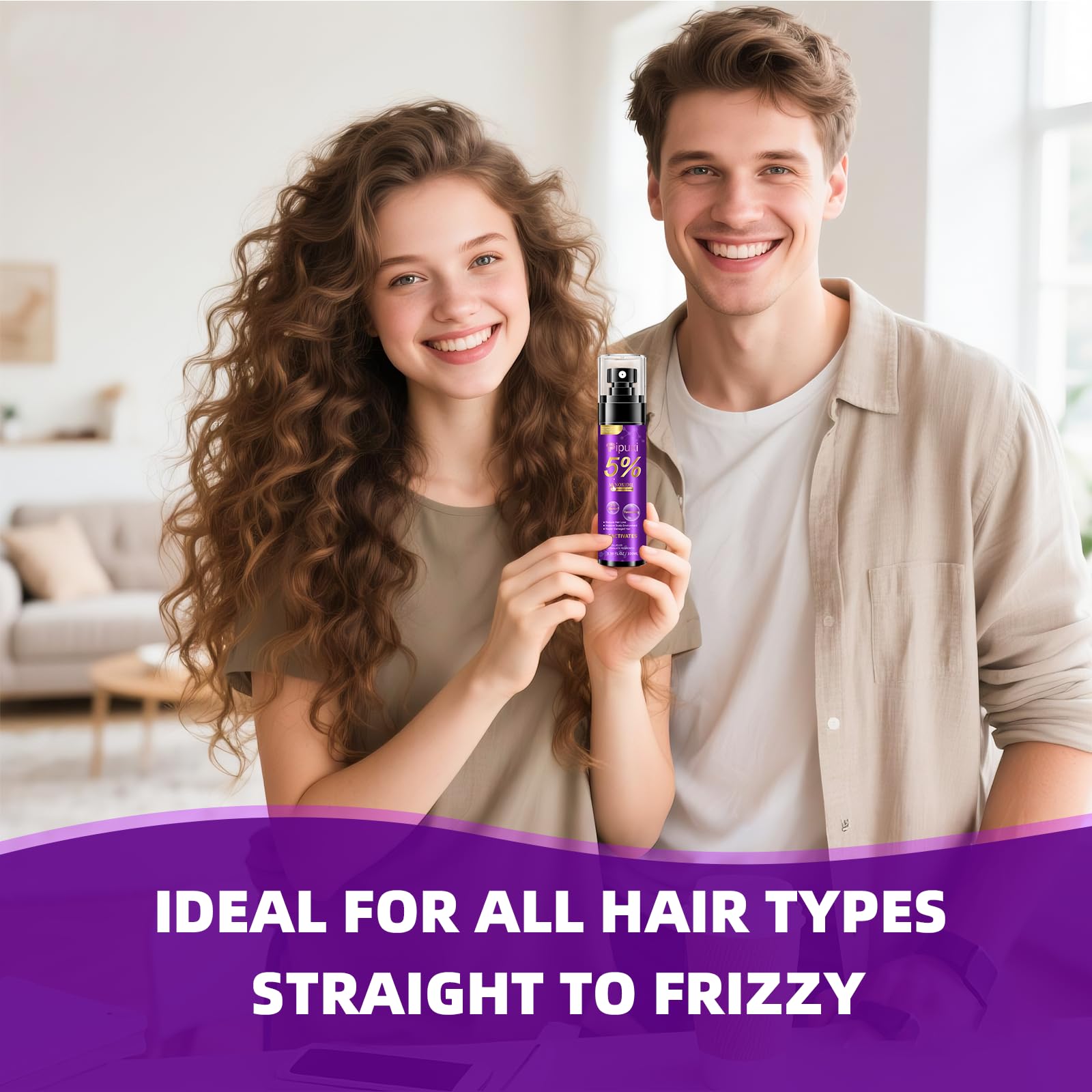 Pipuxi lightweight, non-greasy formula absorbs quickly for all hair types.