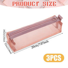 Piriuuo 3Pcs mesh makeup bag gray for clear organization