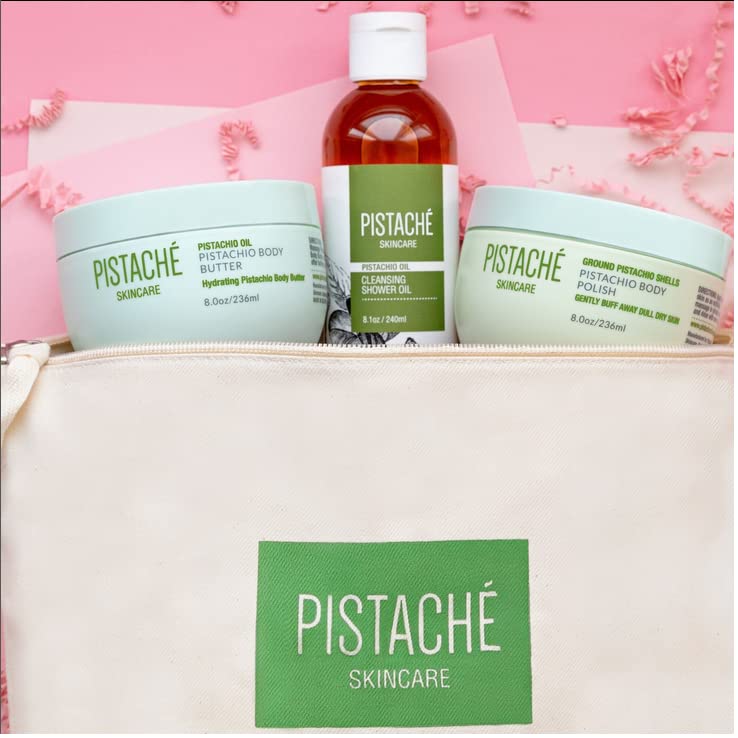 Pistaché Skincare hands-on scene demonstrates barrier-supporting moisture for daily care.