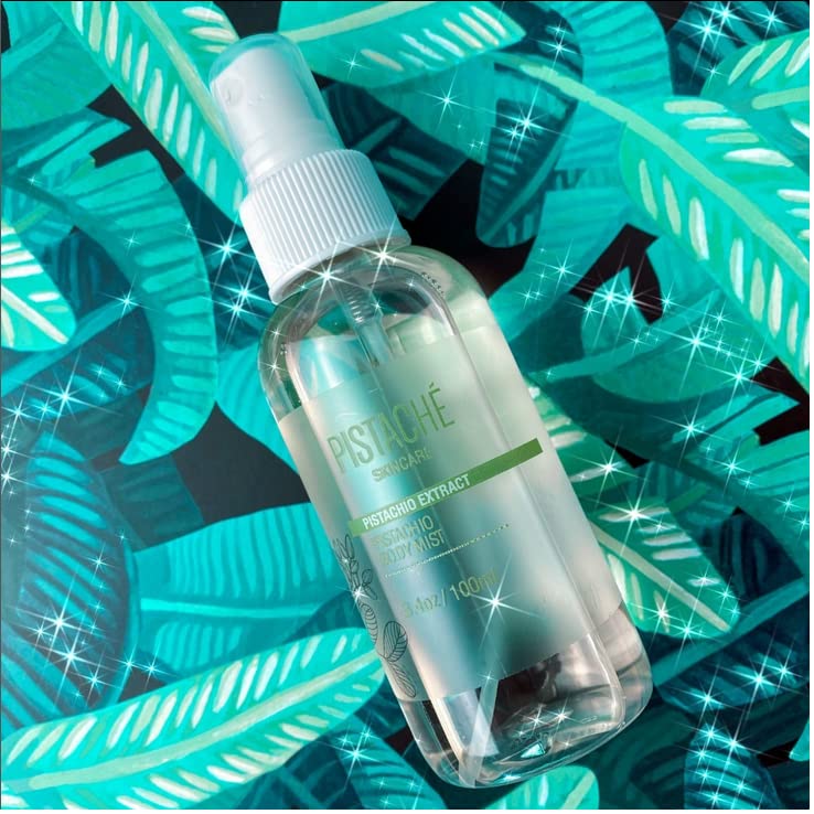 Pistache Skincare hydrated skin after spray shows soft, refreshed feel from Pistachio Oil Body Mist