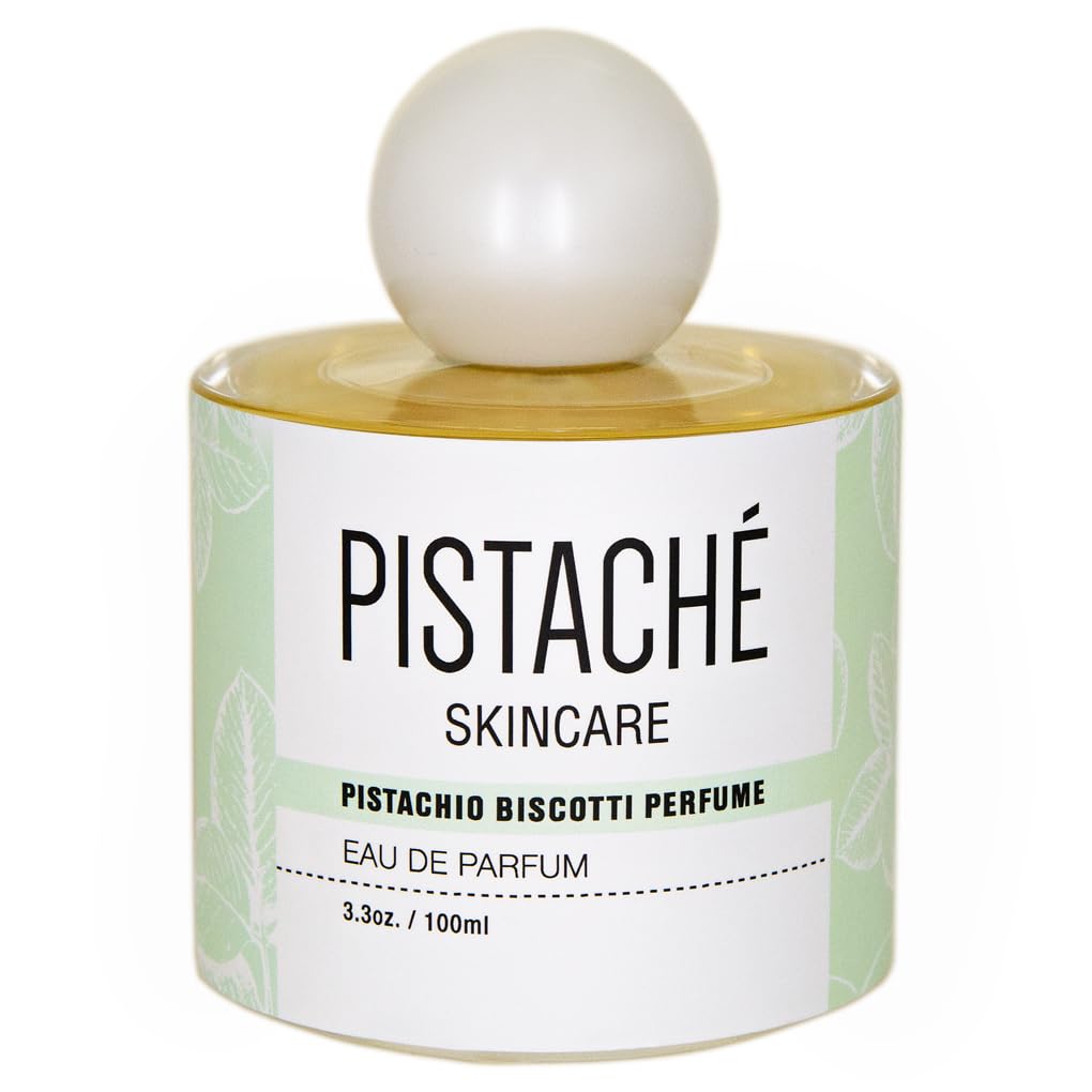 Pistache Skincare Pistachio Biscotti Perfume bottle for long-lasting fragrance.
