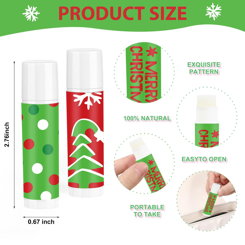 Piuaeue Christmas lip balm bulk 50 pieces for practical, shareable holiday gifts