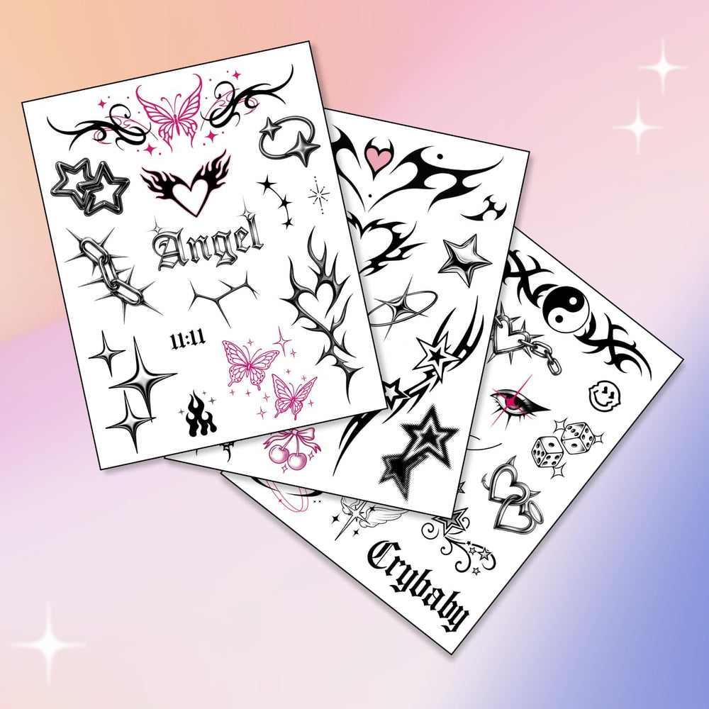Pixel Hearts butterflies tattoo with delicate lines for feminine accessory