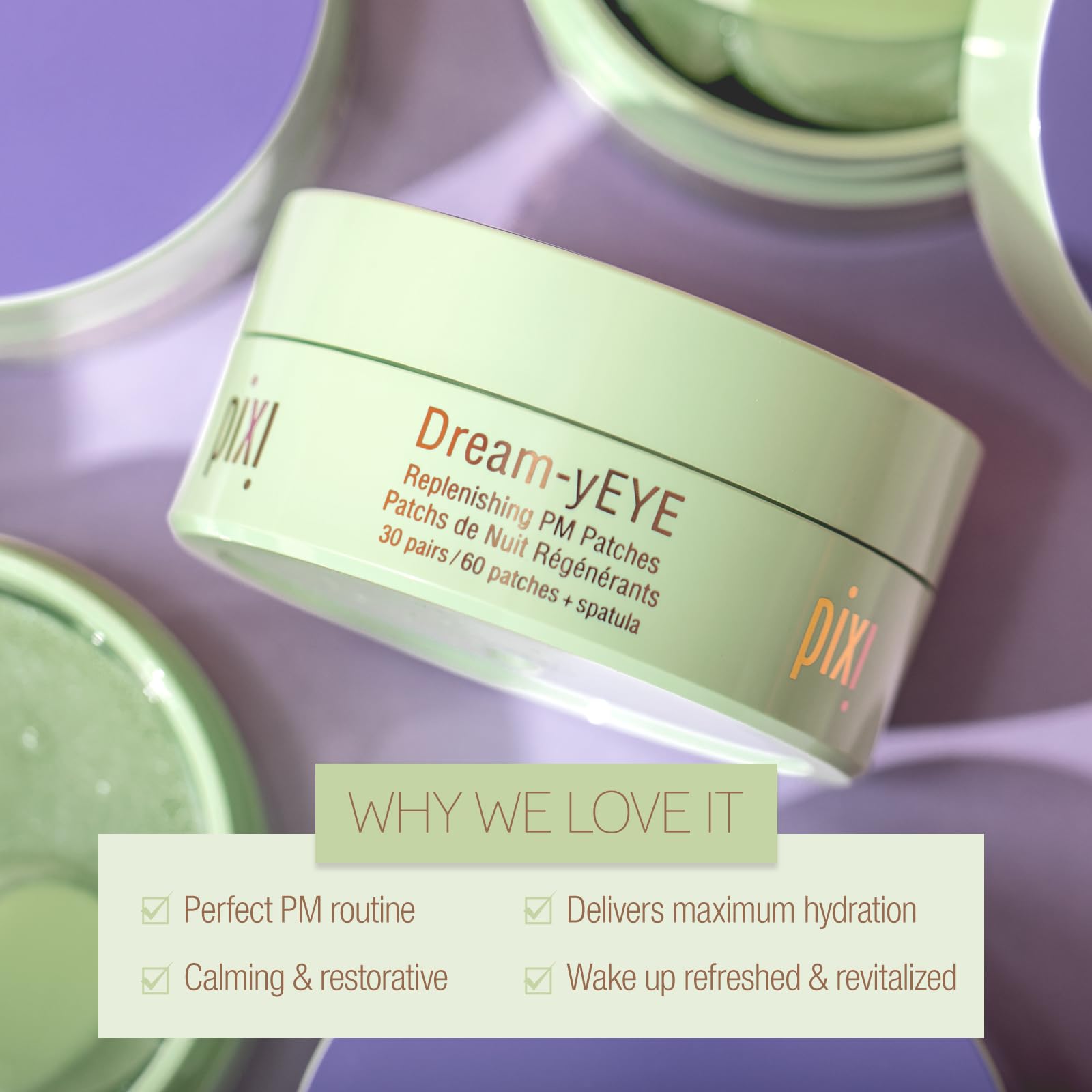Pixi Beauty Dream-yEYE patches ingredient focus with Vitamin A and Jasmine nourishments
