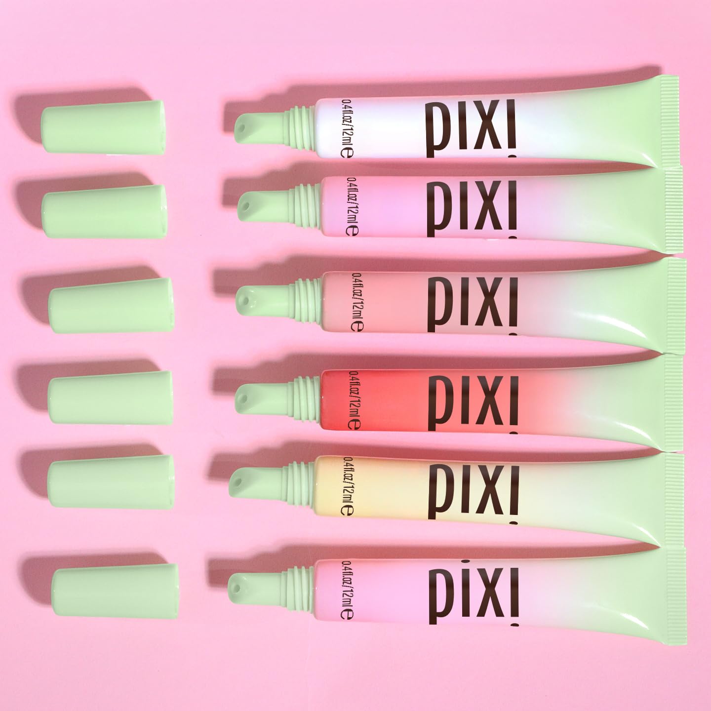 Pixi LipTone Peachyness swatches illustrating shade development on skin.