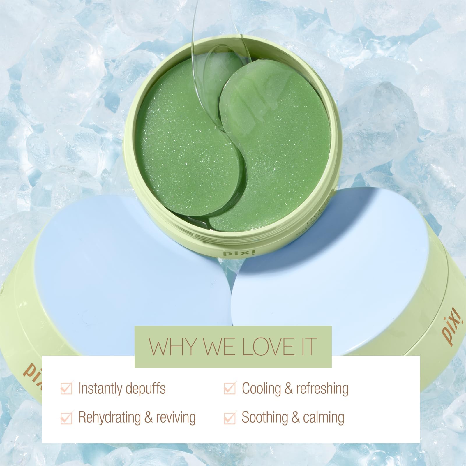 Pixi DetoxifEYE pack showing 60 patches for long-lasting use