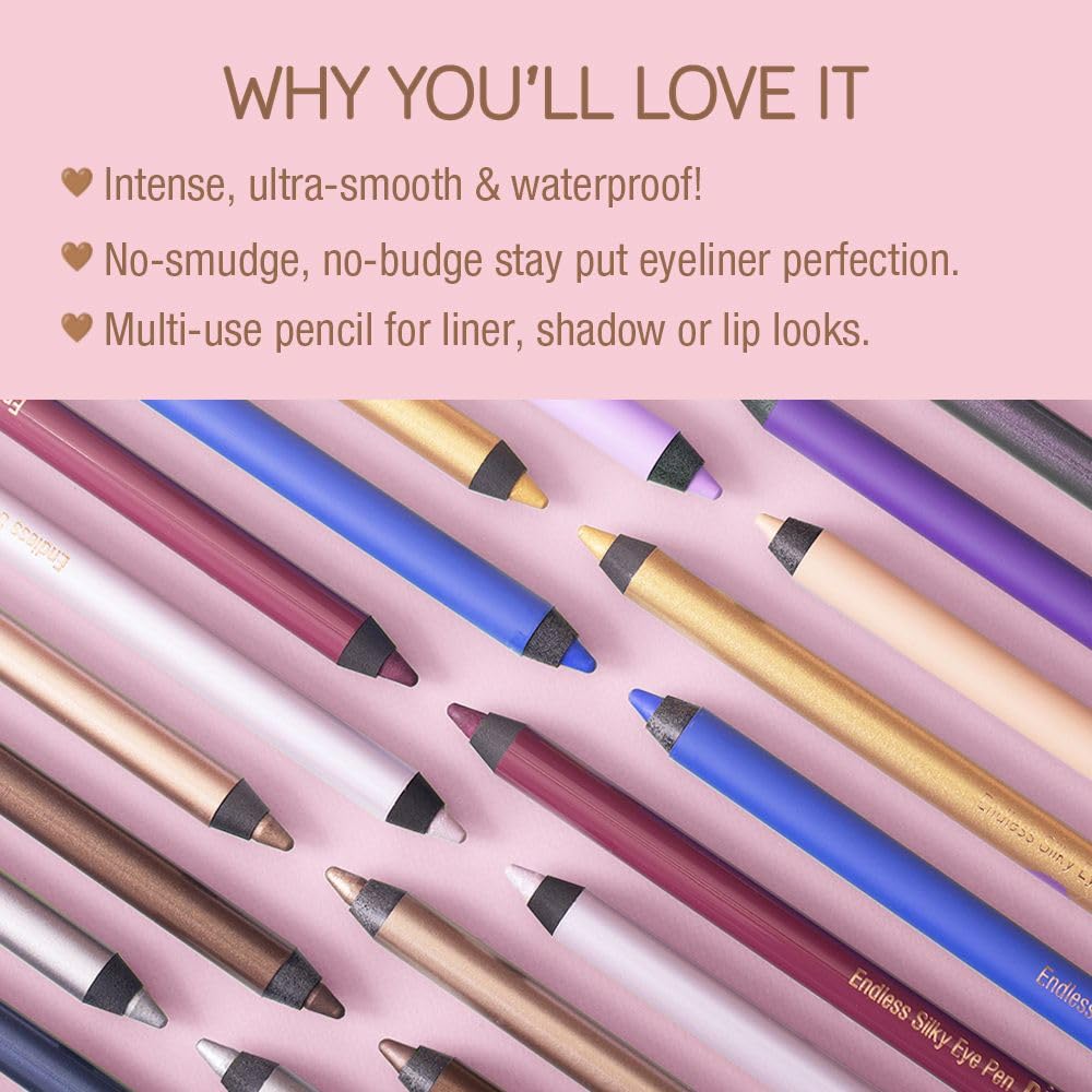 Pixi Endless Silky Eye Pen waterproof swatch highlighting smudge-proof wear.