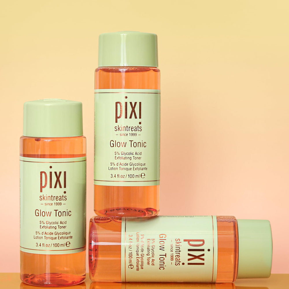 Pixi Glow Tonic routine shot showing steps after cleansing and toning.