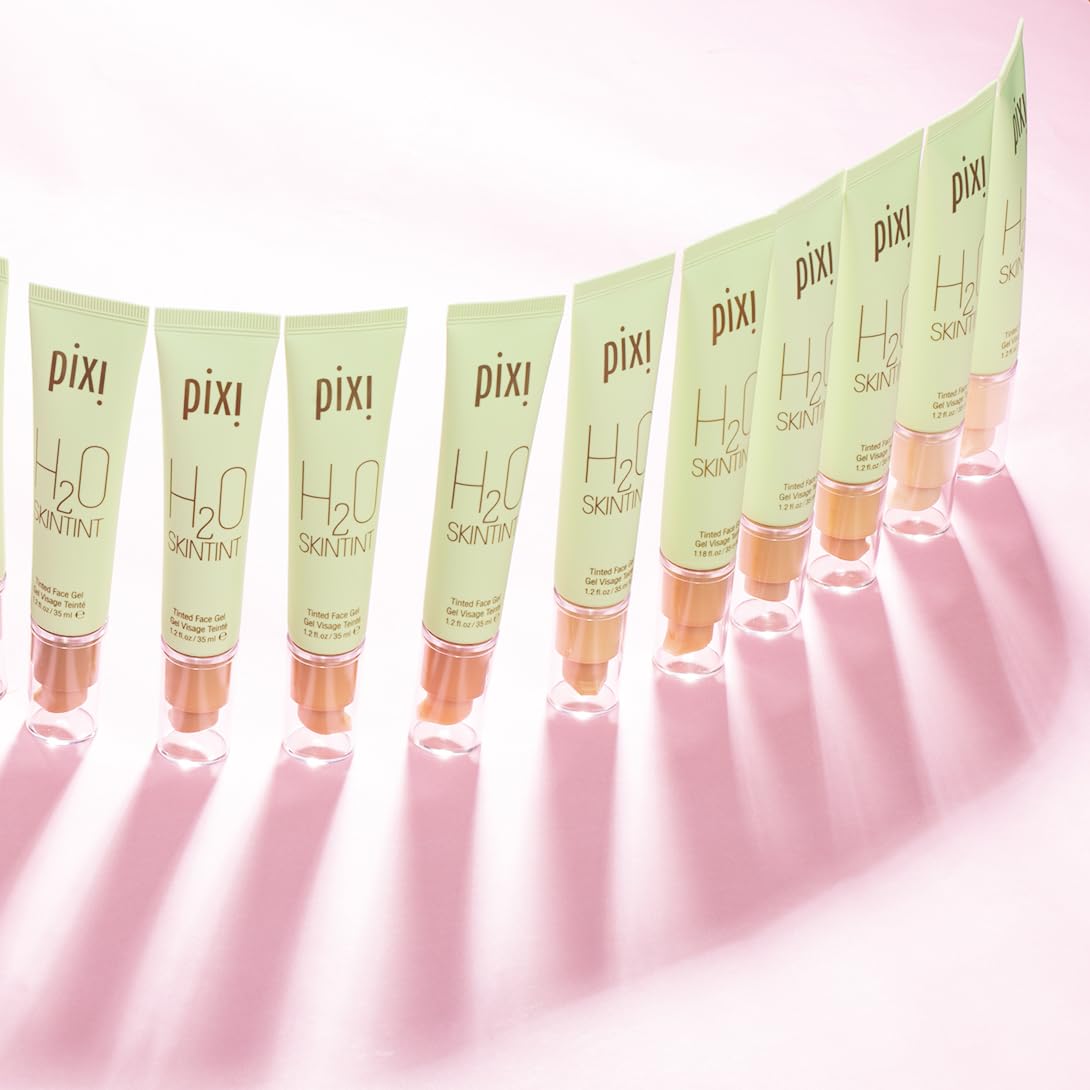Pixi H2O SkinTint fragrance free packaging conveys gentle skin friendly formula