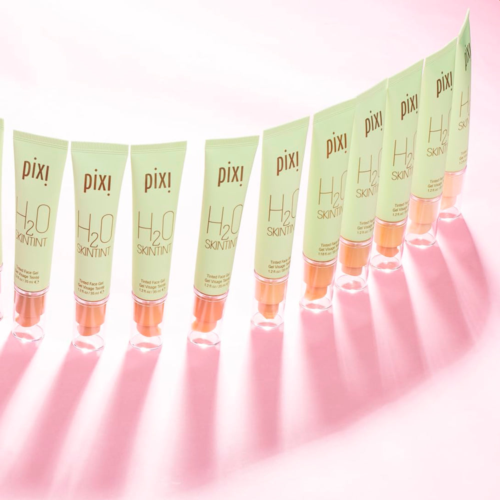 Pixi H2O SkinTint fragrance free packaging conveys gentle skin friendly formula