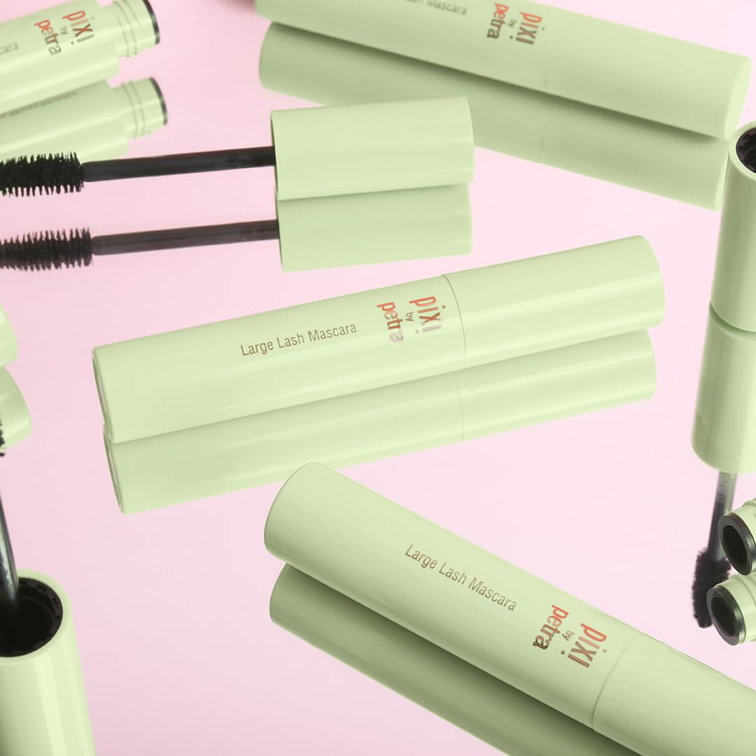 Pixi Large Lash Mascara lashes before and after showing volume
