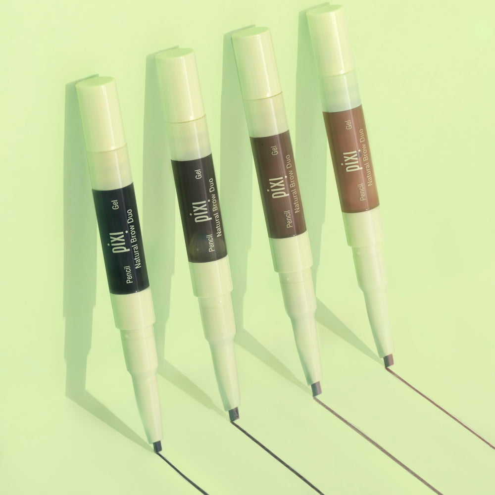 Pixi Natural Brow Duo gel wand provides all-day hold for groomed brows.