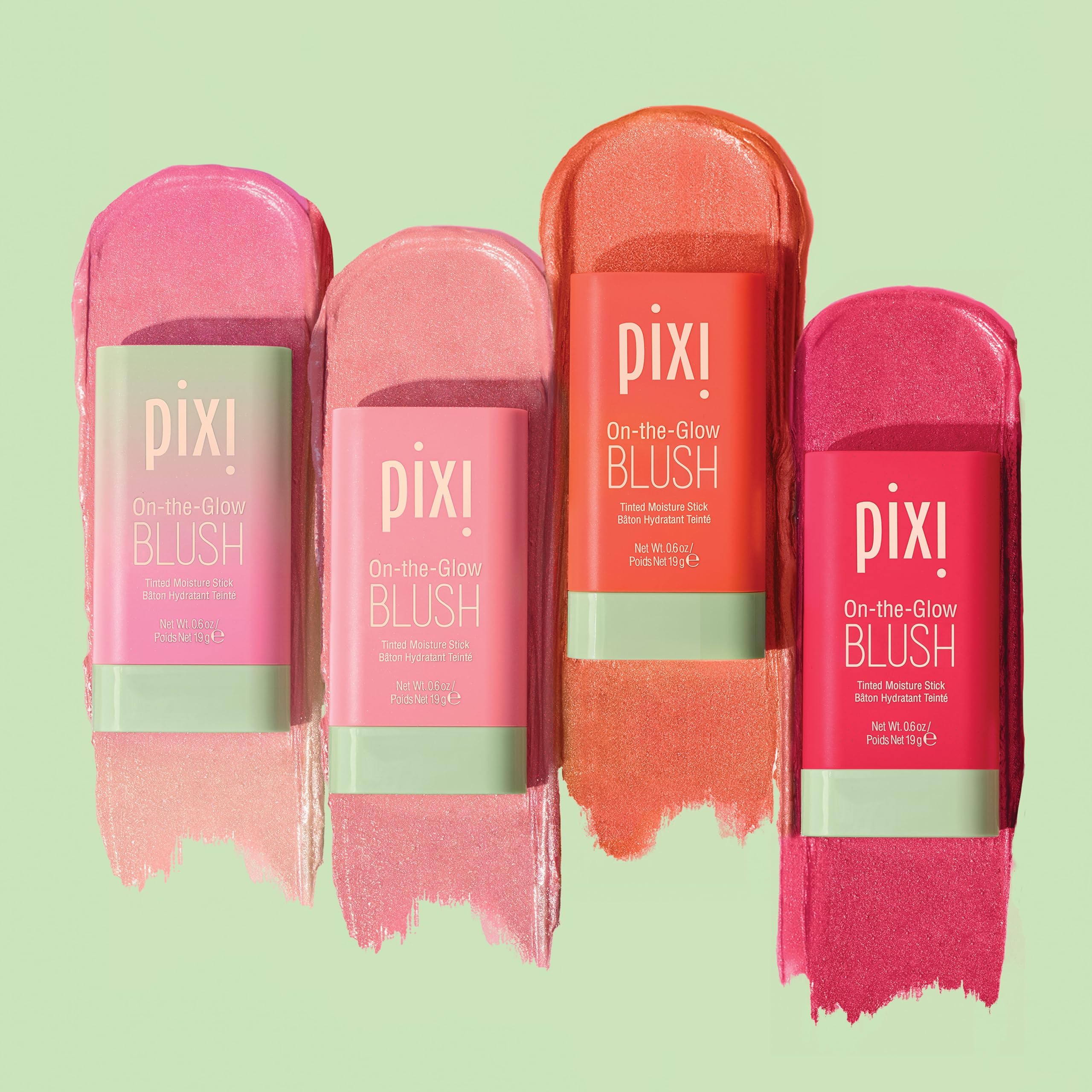 Pixi On-the-Glow Blush Ruby packaging closeup highlighting clean, travel-friendly design.