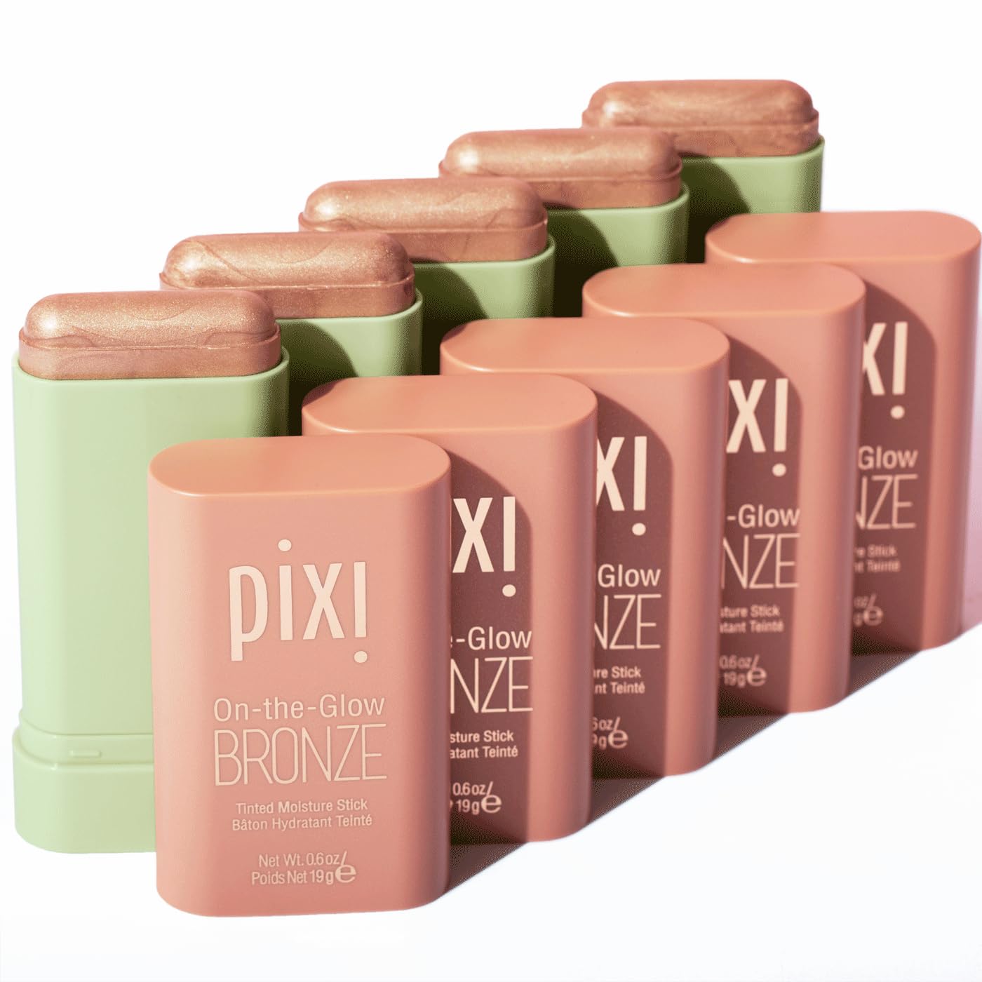 Pixi On-the-Glow Bronze texture swatch reveals a radiant sunkissed glow.