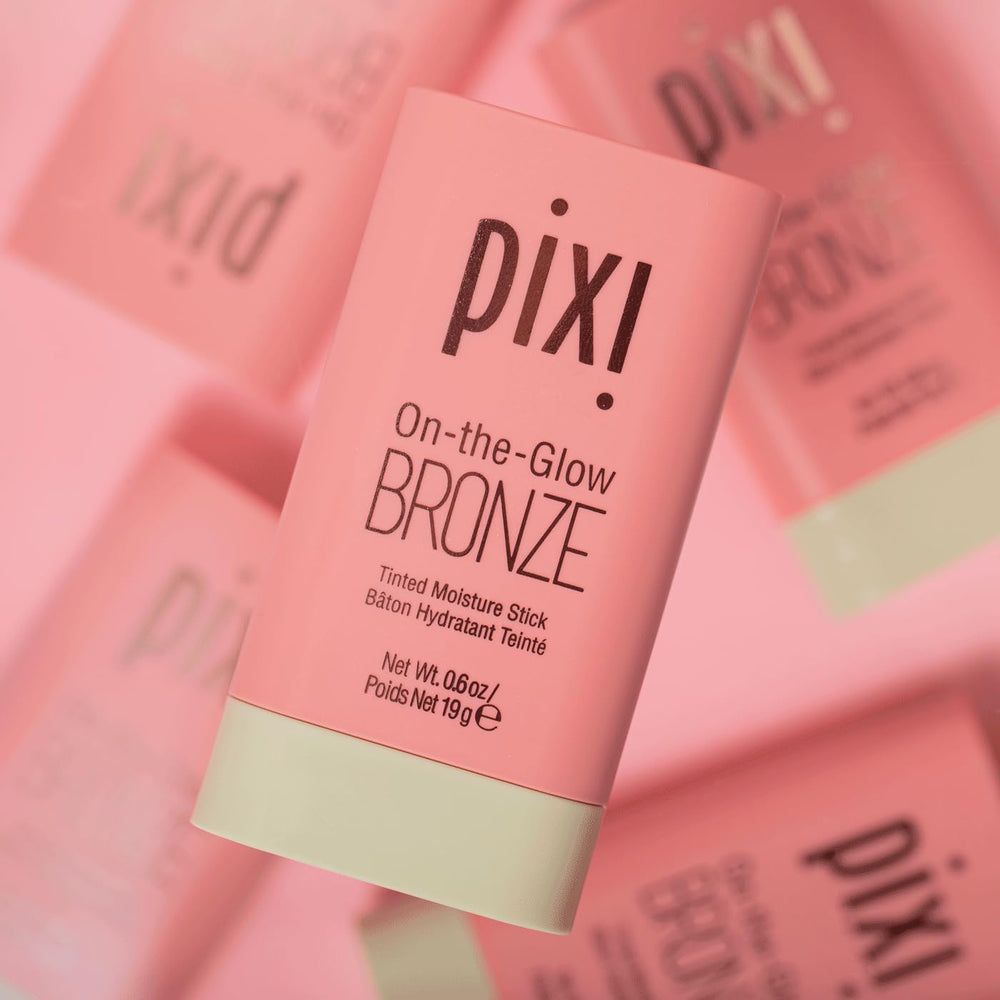 Pixi On-the-Glow Bronze WarmGlow swatch on lips delivers natural tint.