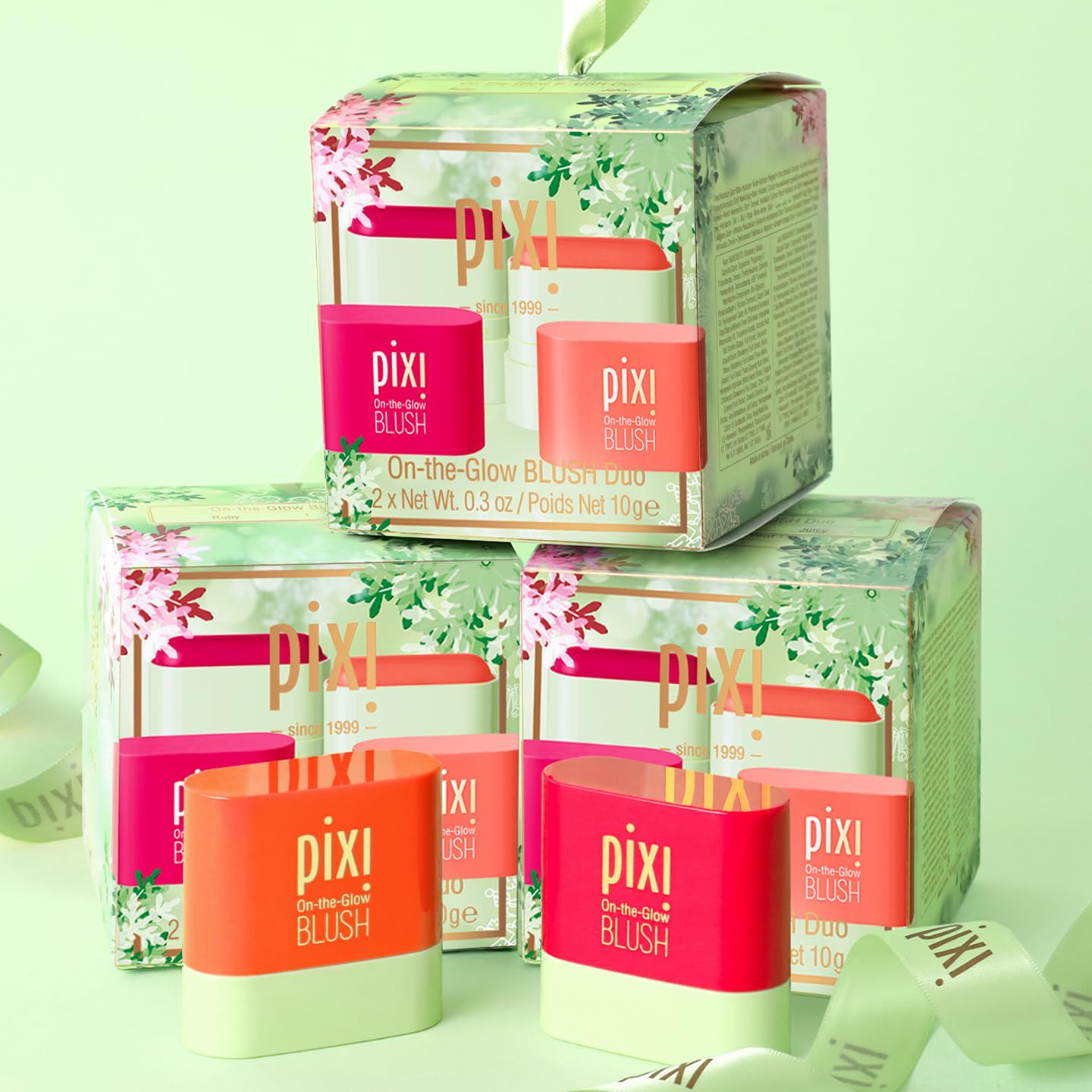 Ruby tint on cheek for quick, radiant flush.