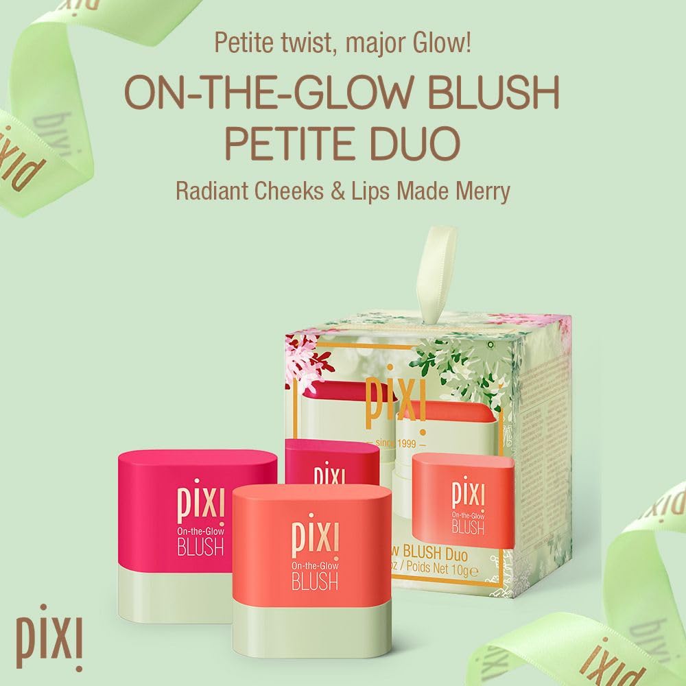 Pixi On-the-Glow Ruby tint swatch on cheek for dewy finish.
