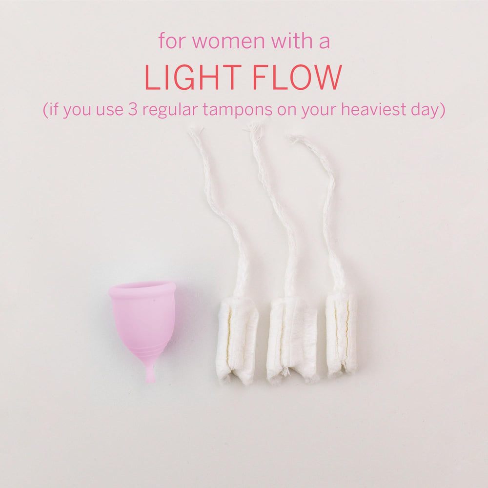 Pixie Cup extra-small blush care instructions show toxin-free design