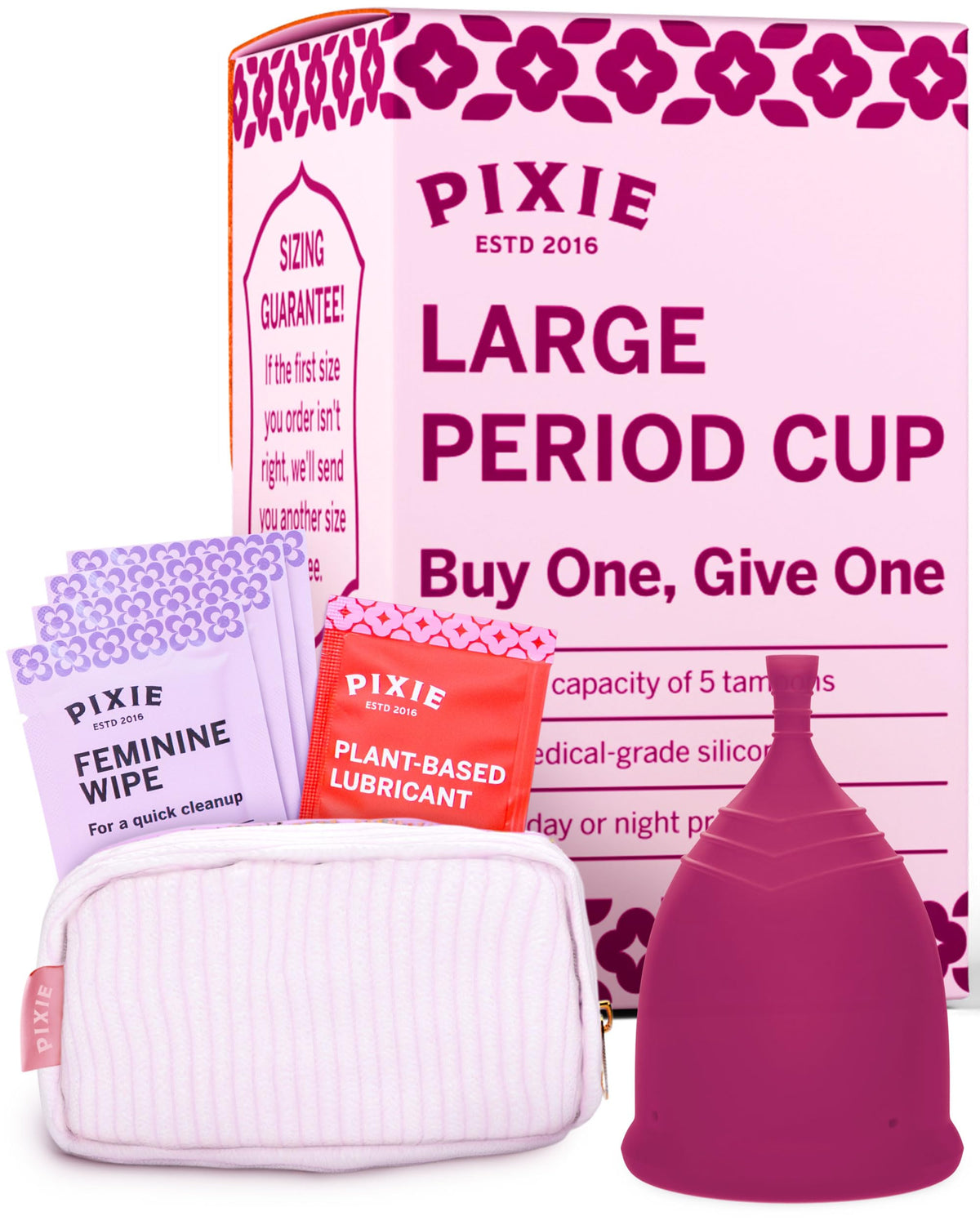 Pixie Cup Plum Large in-use during running for comfortable protection.