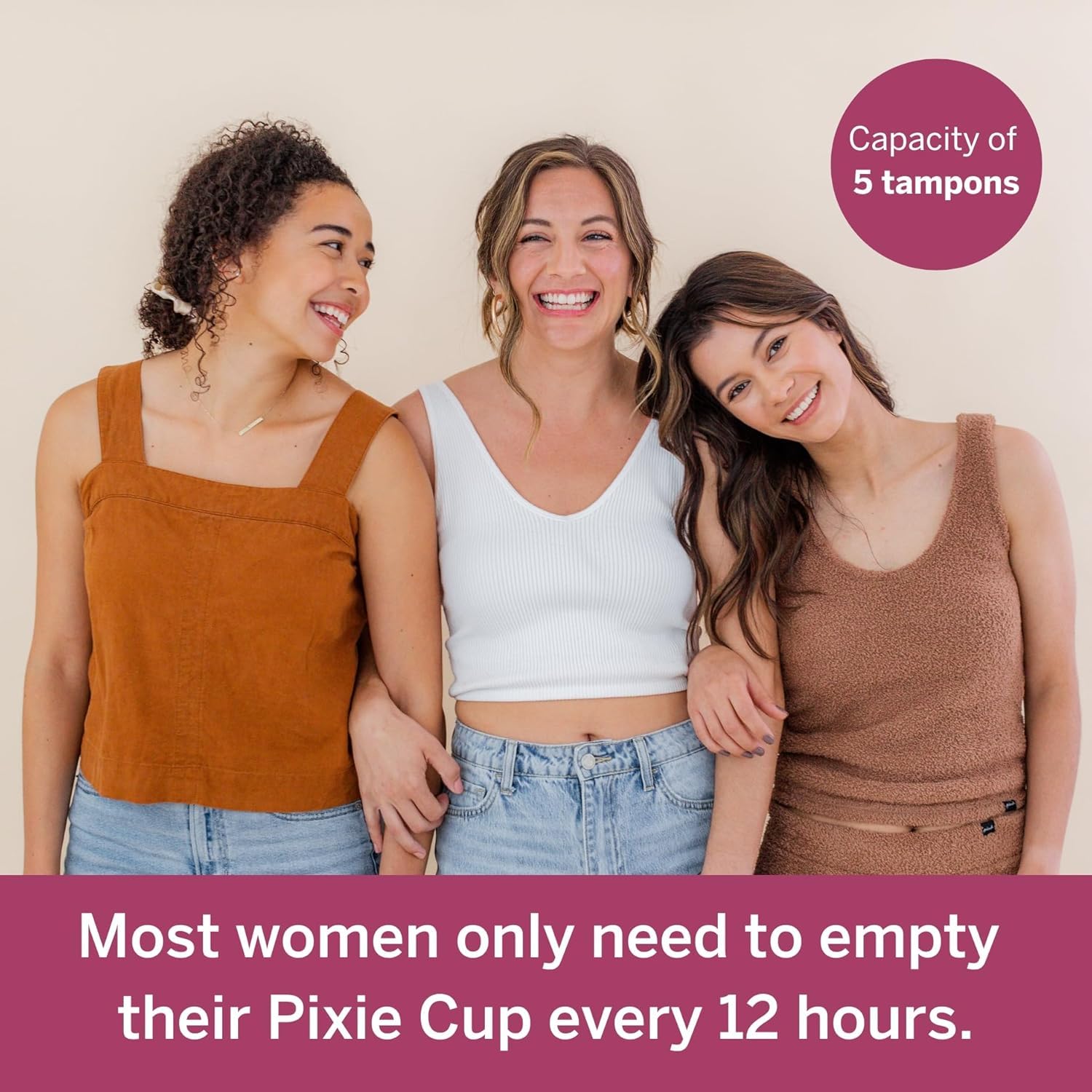 Pixie Cup Plum Large packaging emphasizes eco-friendly reuse and long life.