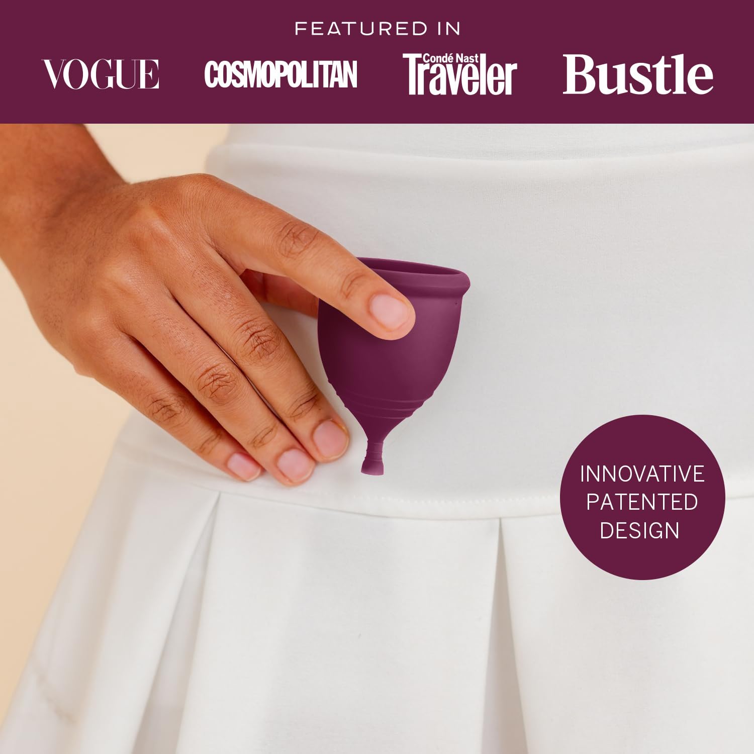 Pixie Cup soft silicone material closeup highlights flexible comfort.