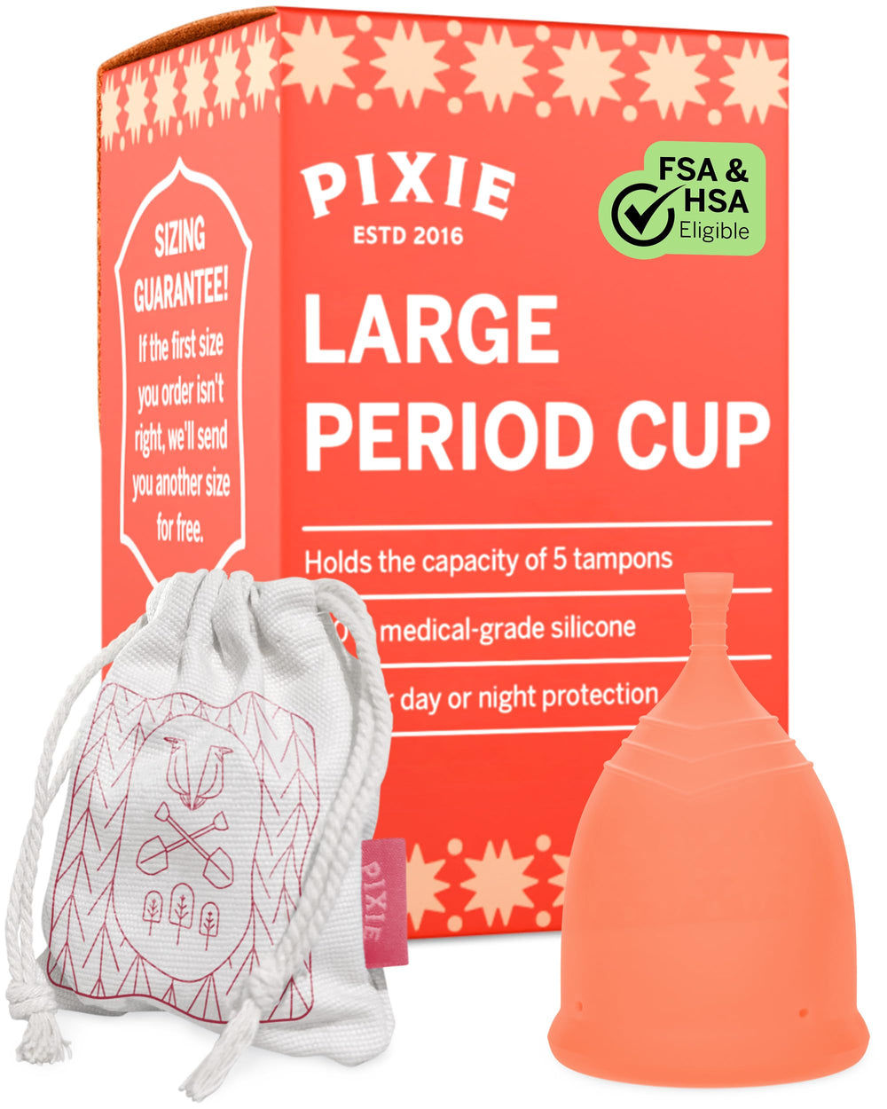 Pixie Cup soft silicone surface for comfortable daily wear