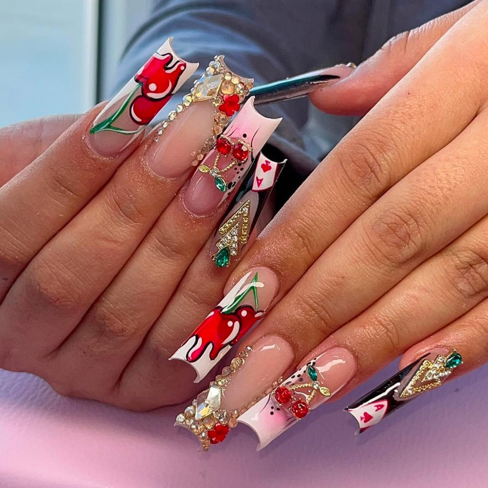 Pizadix gold nail charms with coins create glamorous nail accents for daily wear