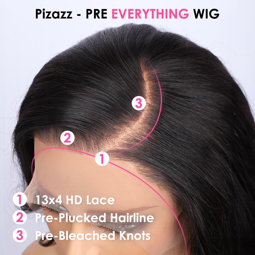 Pizazz pre-plucked baby-hair lace detail for natural hairline