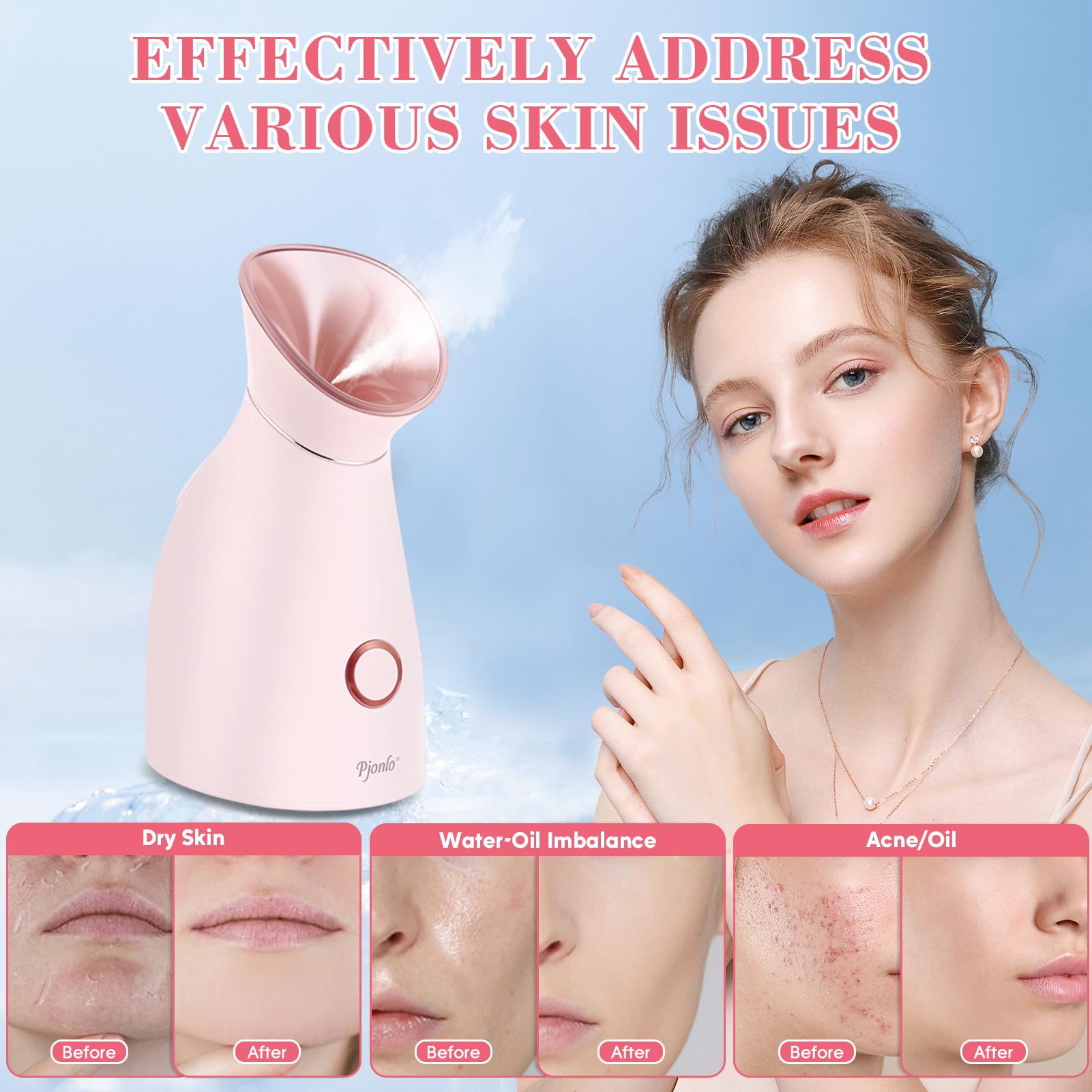 Pjordo face-steamer-hydration-moisture supports skin hydration and radiant glow.