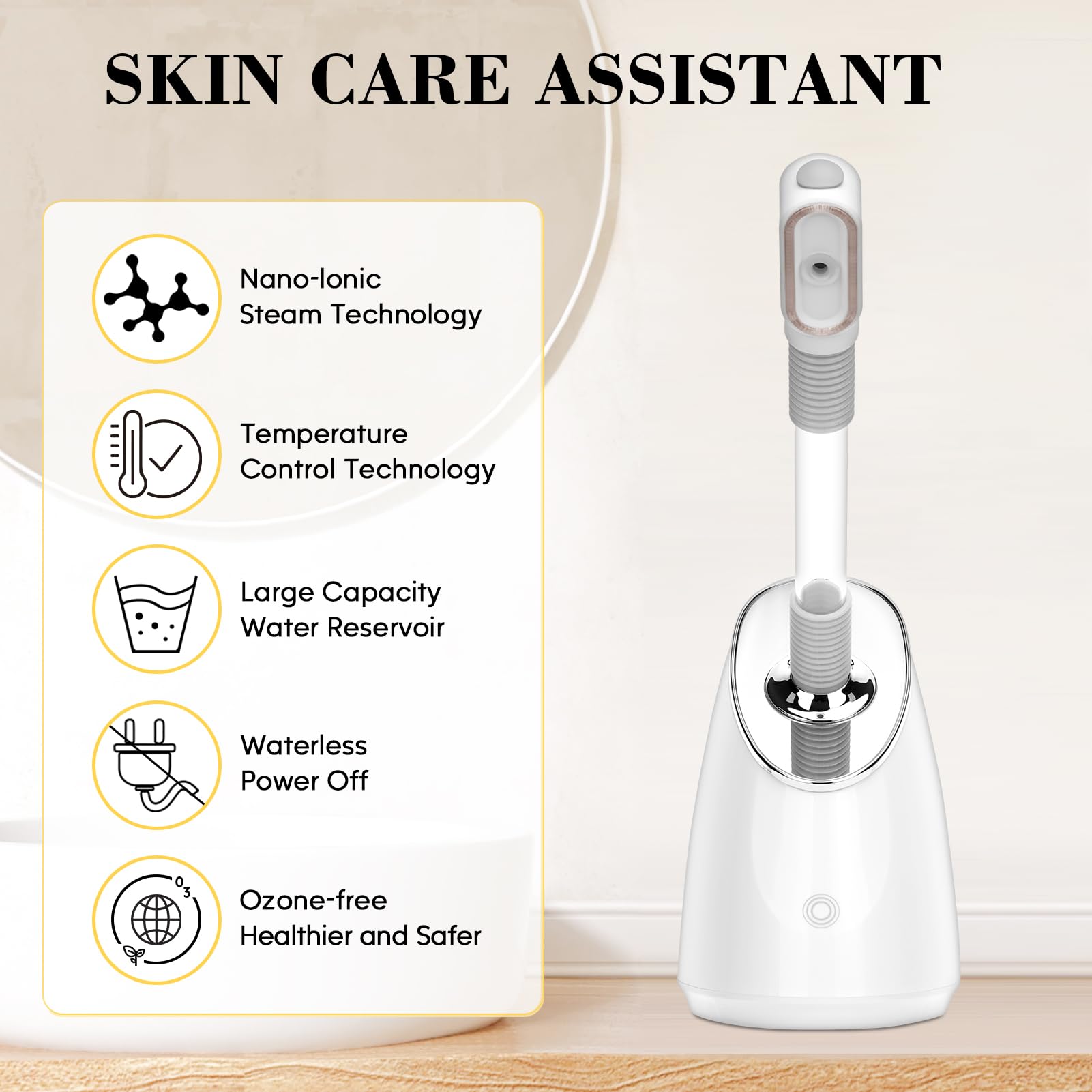 Pjordo facial steamer kit jade roller for relaxing facial massage.