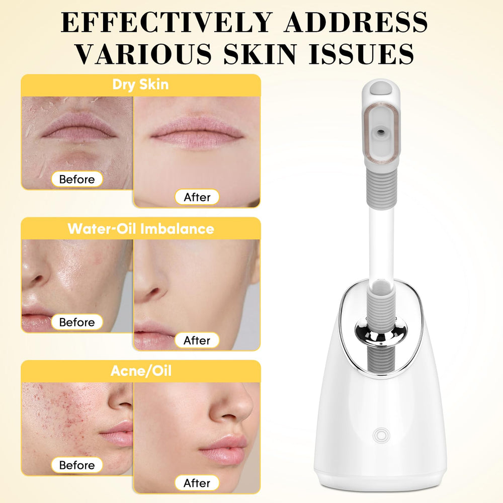 Pjordo facial steamer kit pores opening view for thorough cleansing prep.