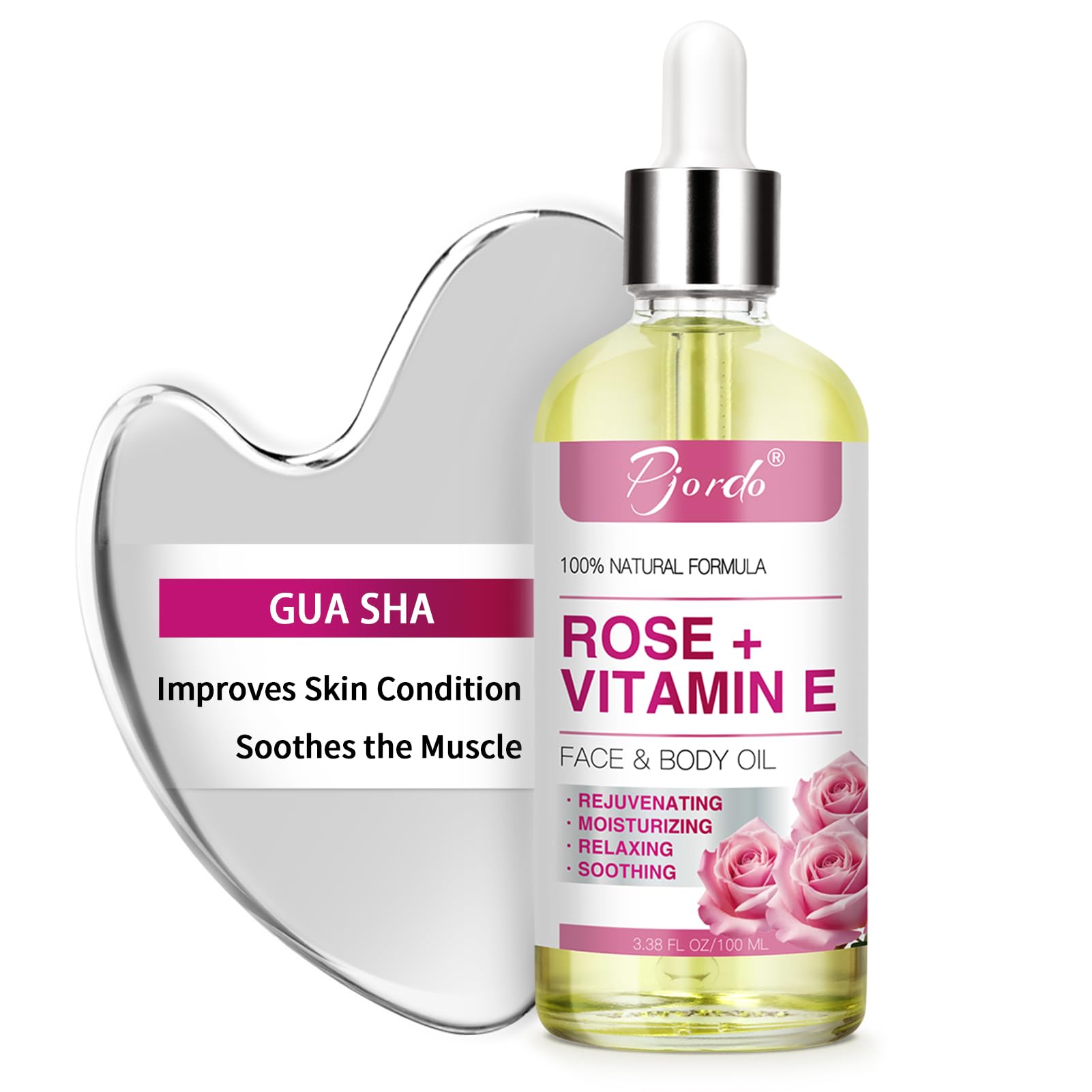 Pjordo Vitamin E Rose Oil bottle ready for daily glow and hydration
