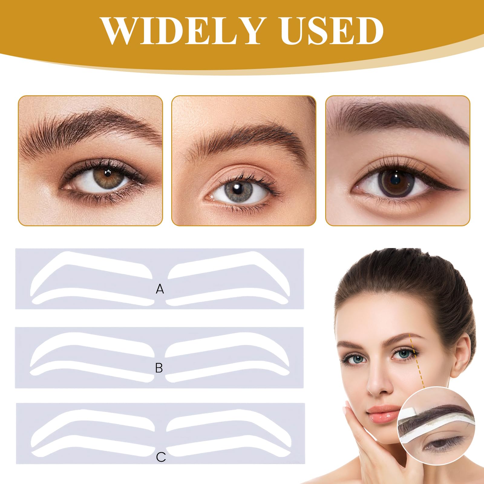 PKRFCJ eye brow stencils PVC material ensuring skin-friendly, breathable use