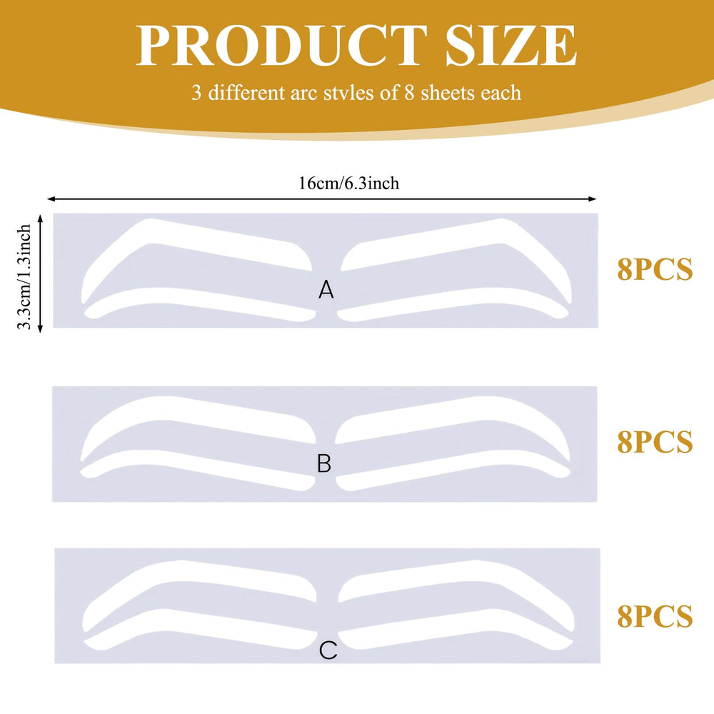 PKRFCJ eye brow stencils self-adhesive for secure, easy application during makeup