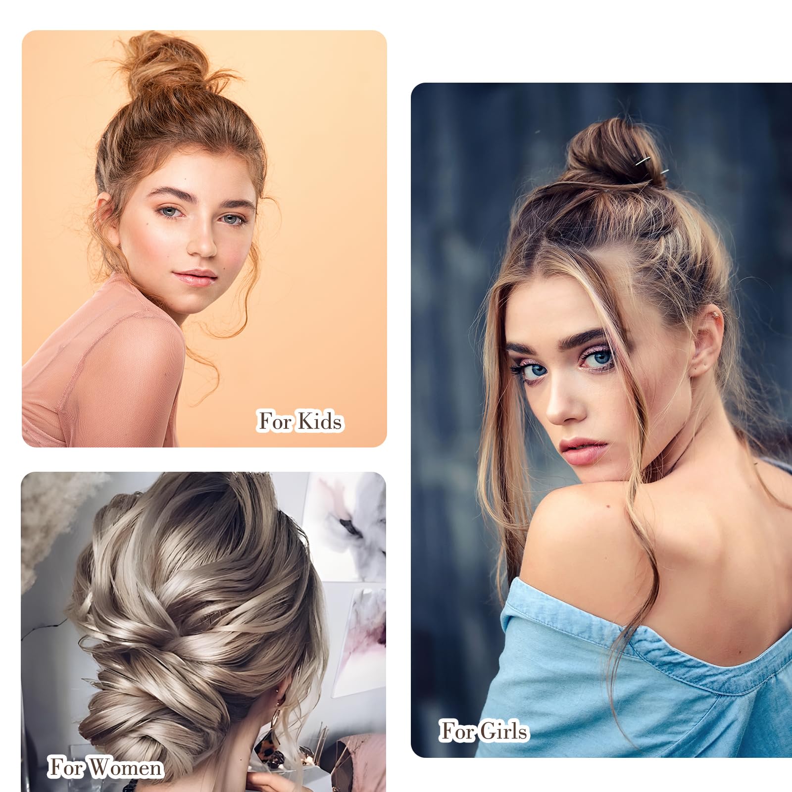 PKRFCJ human hair bun blends softly for a youthful touch