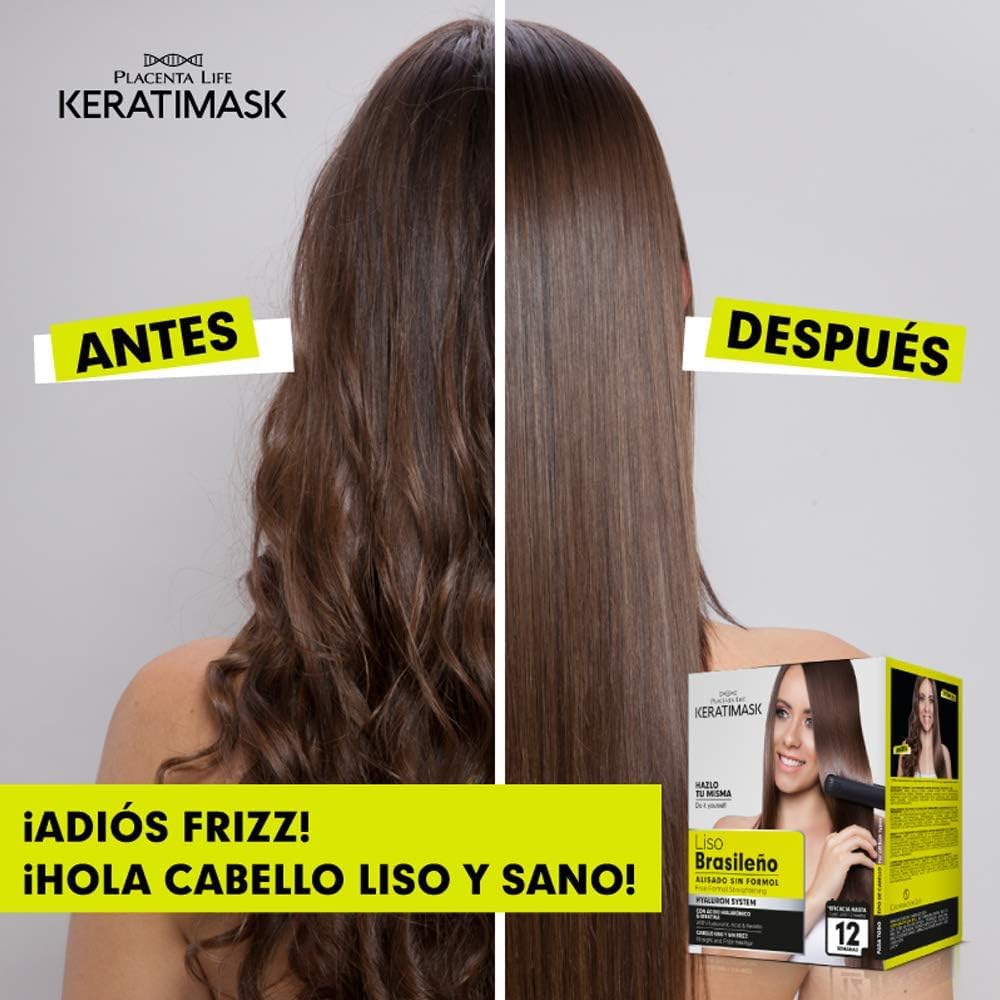 Placenta Life Keratimask silky straight look after kit use.