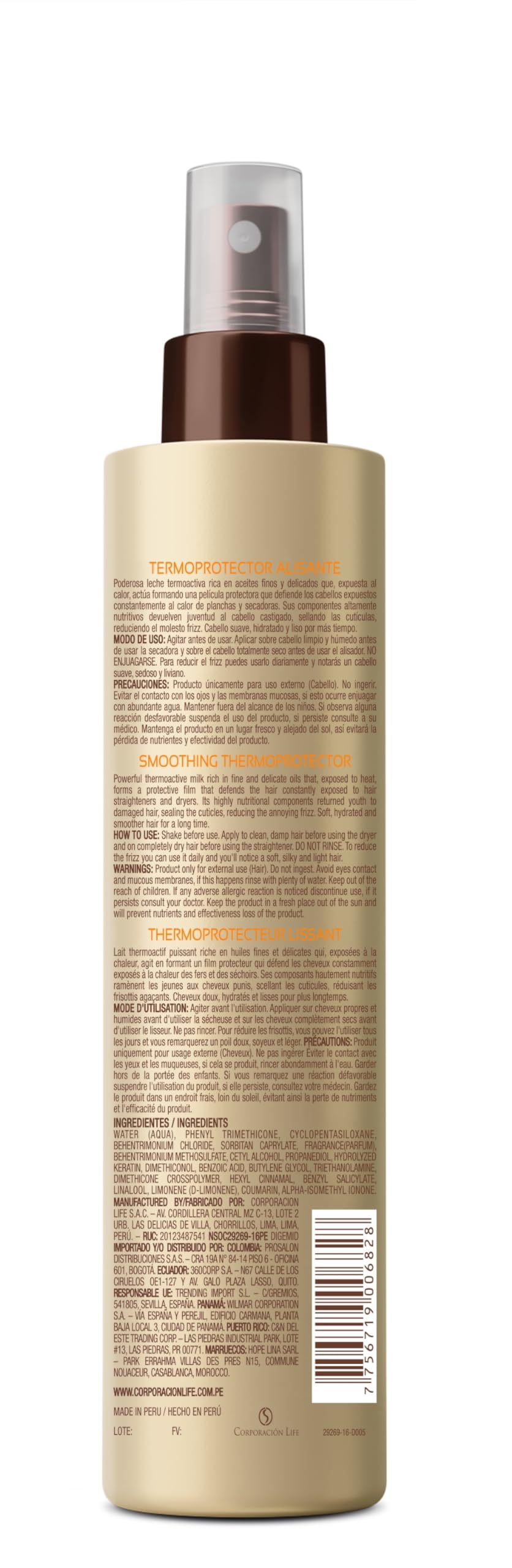 Placenta Life Keratin Smooth Heat Protector in use delivers frizz control during styling.