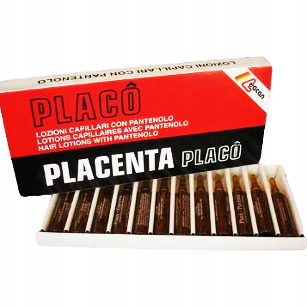 Placenta Placo bottle closeup highlights premium placental actives.