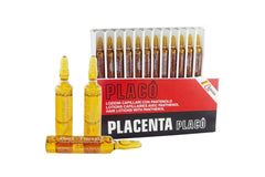 Placenta Placo vials close-up showing precise-dose application.