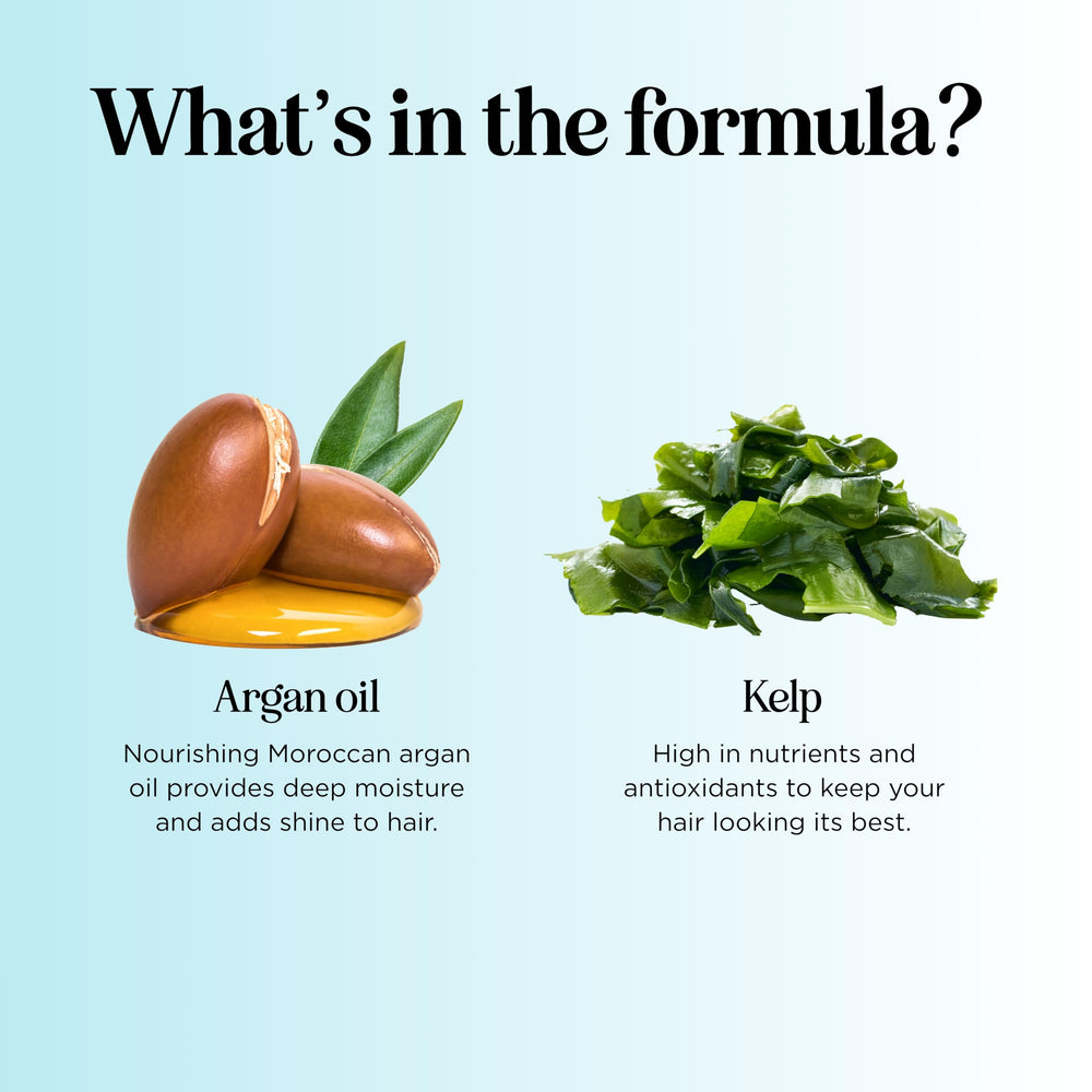 Planative vegan and cruelty-free formula emphasized with botanicals for hair care.