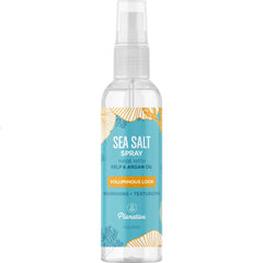 Planative sea salt spray bottle demonstrates root boost for natural beach texture.