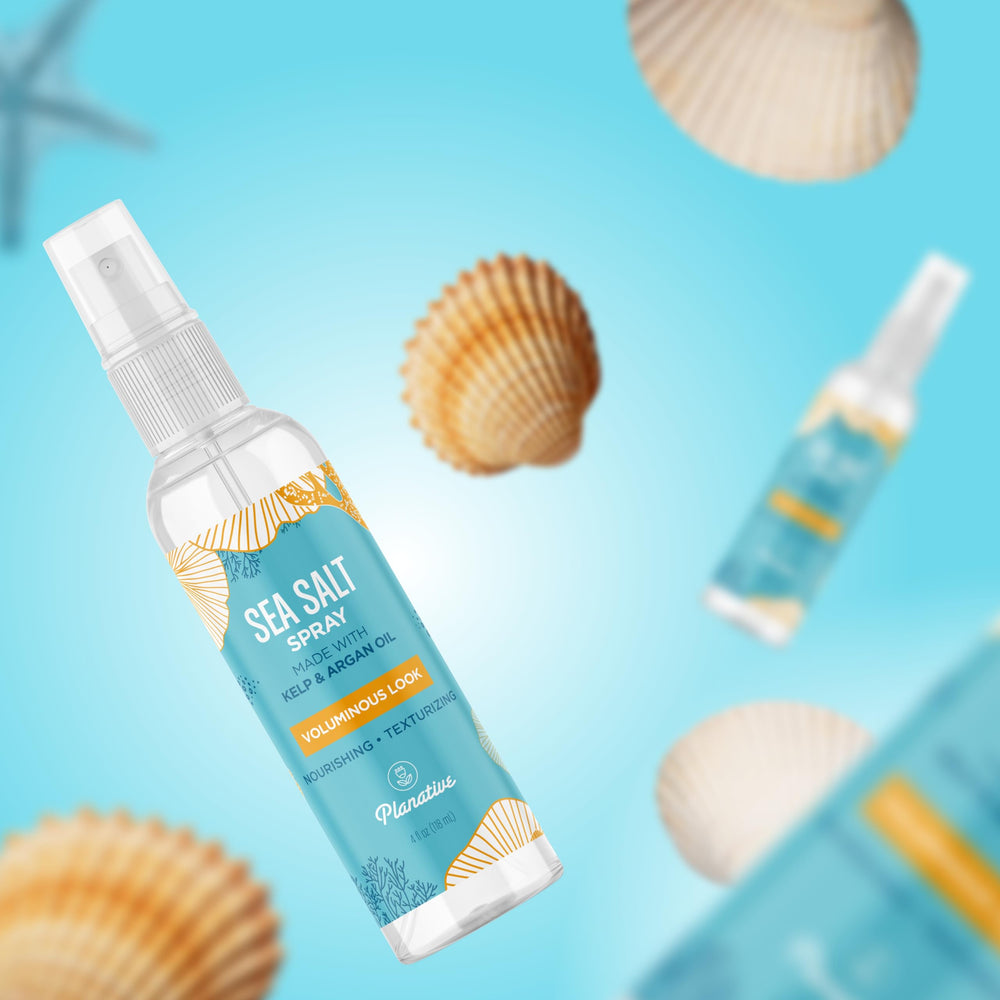Planative sea salt spray on damp hair creates lightweight texture without heaviness.