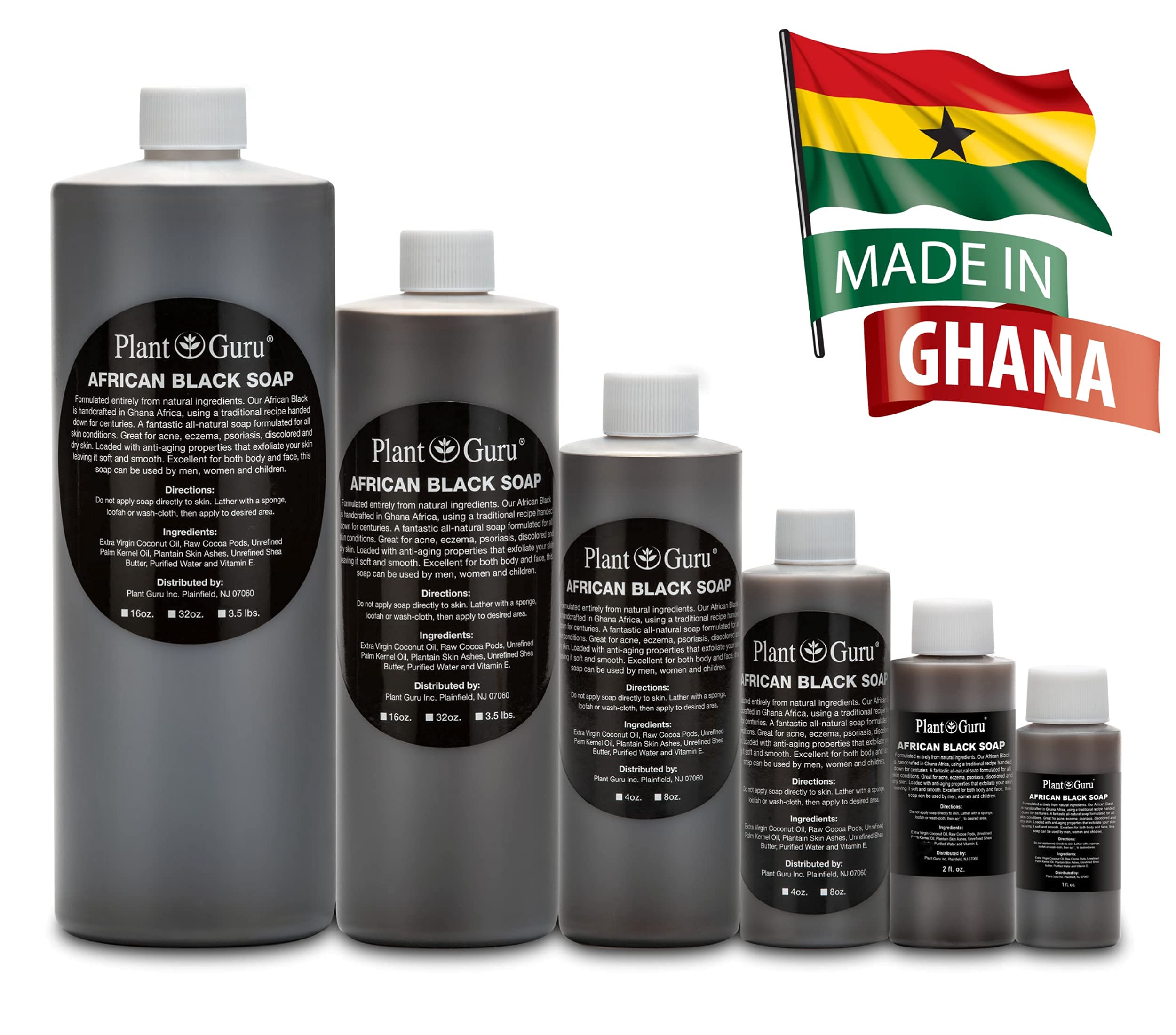 Plant Guru African Black Soap liquid lather shows rich foam for cleansing face and body
