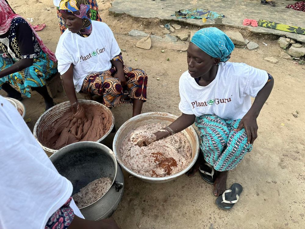 Plant Guru African Shea Butter raw ivory on wooden spoon ready for DIY skincare