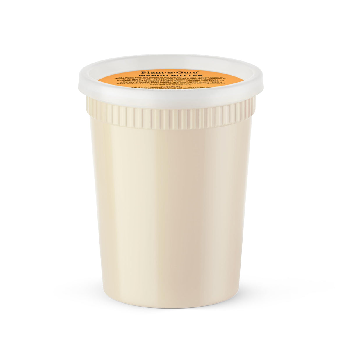Plant Guru Raw Mango Butter bottle showcasing a rich, natural emollient for skin