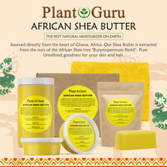 Plant Guru shea butter texture melts easily on skin for absorption.