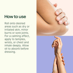 Plant Therapy 30ml roll-on label highlights organic ingredients and simple skincare benefits.