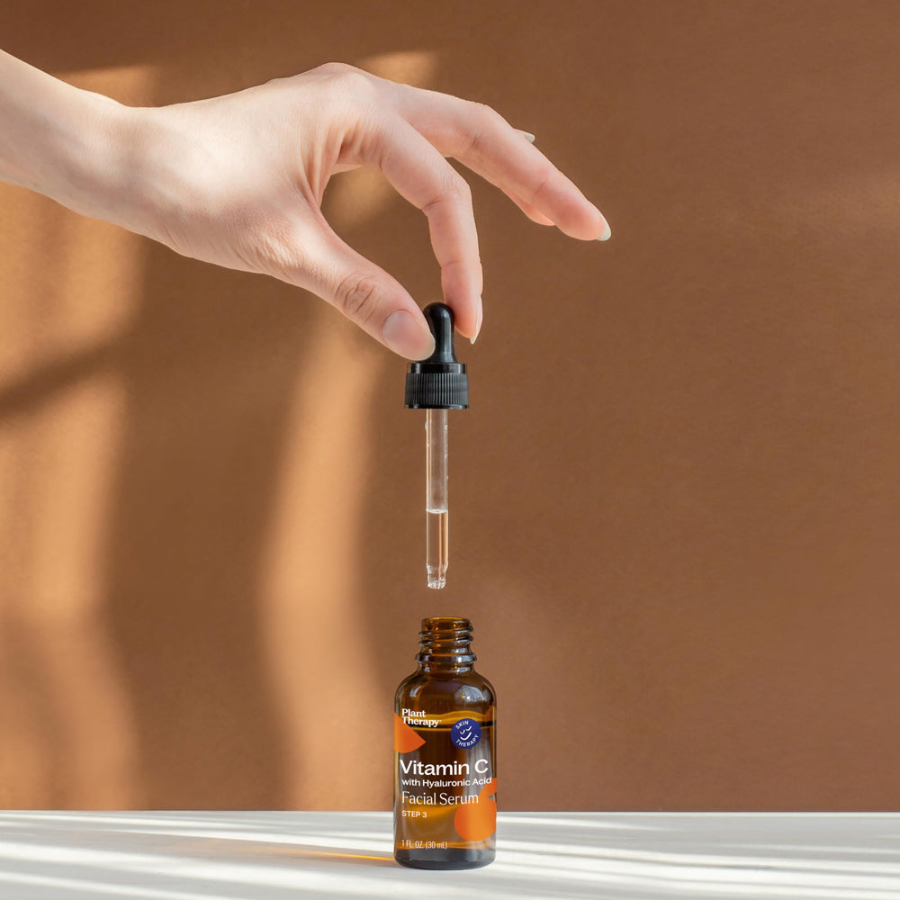 Plant Therapy Hyaluronic Acid serum jar highlighting hydration and plump look
